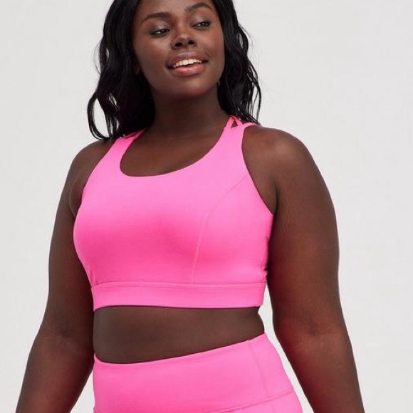NWT Torrid Low-Impact Wireless Strappy Back Active Sports Bra in Pink Glo 2X - Picture 2 of 4
